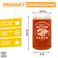 Load image into Gallery viewer, YELLOWSTONE BUNKHOUSE Screen printed Beer Can Glass
