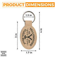 Load image into Gallery viewer, Movies On Glass YELLOWSTONE TRAIN STATION Leatherette Keychain
