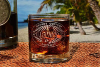 Load image into Gallery viewer, SURVIVOR Etched Rocks Glass 11 oz | - Officially Licensed, Premium Quality, Handcrafted Glassware
