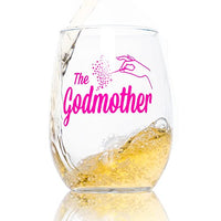 Load image into Gallery viewer, The Godmother Printed Stemless Wine Glass 15 oz.
