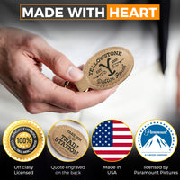 Load image into Gallery viewer, Movies On Glass YELLOWSTONE TRAIN STATION Leatherette Keychain
