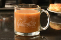 Load image into Gallery viewer, The Godfather and Godmother Etched Clear Coffee Mug Set with Your Personalized Text 13oz.
