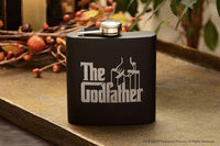 Load image into Gallery viewer, The Godfather Etched Stainless Steel Flask 6oz. Set of 4
