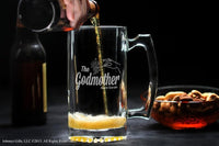 Load image into Gallery viewer, The Godfather and Godmother Etched Beer Mug Set with Your Personalized Text 25oz.
