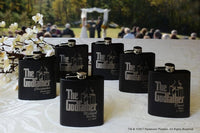 Load image into Gallery viewer, The Godfather Personalized Etched Stainless Steel Flask 6 oz. Set of 5
