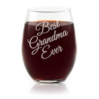 Load image into Gallery viewer, Best Grandma Ever Etched Stemless Wine Glass 15 oz.
