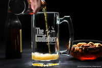 Load image into Gallery viewer, The Godfather and Godmother Etched Beer Mug Set with Your Personalized Text 25oz.
