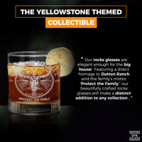 Load image into Gallery viewer, YELLOWSTONE DUTTON RANCH Etched Rocks Glass, 11 oz
