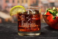 Load image into Gallery viewer, El Padrino Etched Rocks Whiskey Glass w/Your Personalized Text 11oz. Premium Quality Handcrafted Glassware
