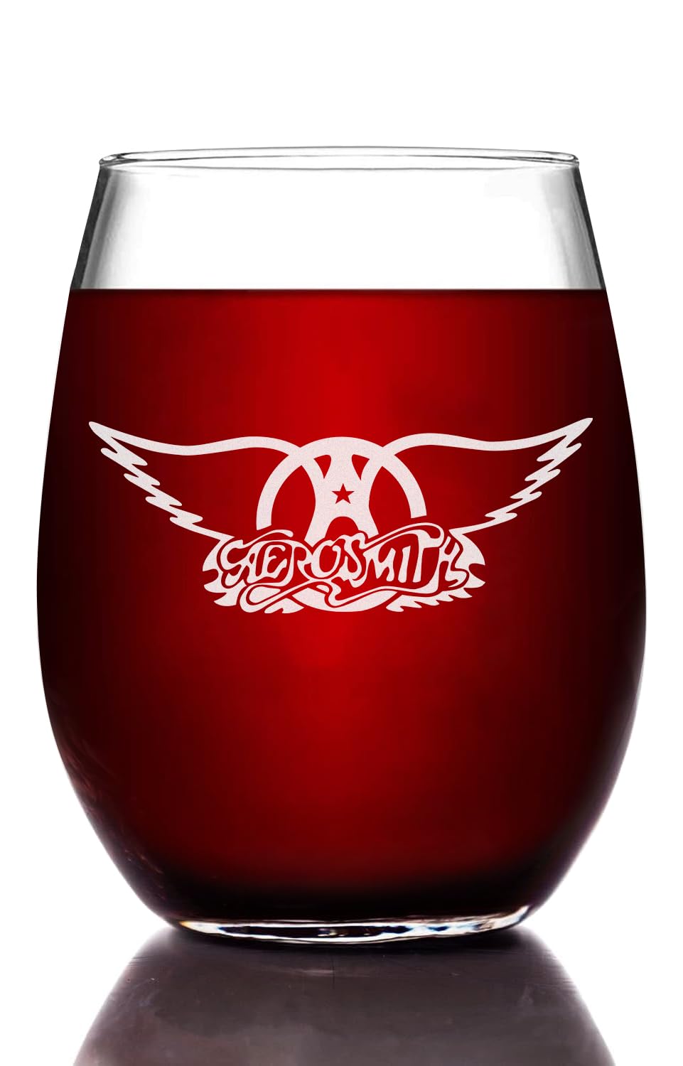 AEROSMITH Etched Stemless Wine Glass - Officially Licensed, Premium Quality, Handcrafted Glassware, 15 oz. - Perfect Collectible Gift for Rock Music Fans, Birthdays, & Aerosmith Enthusiasts