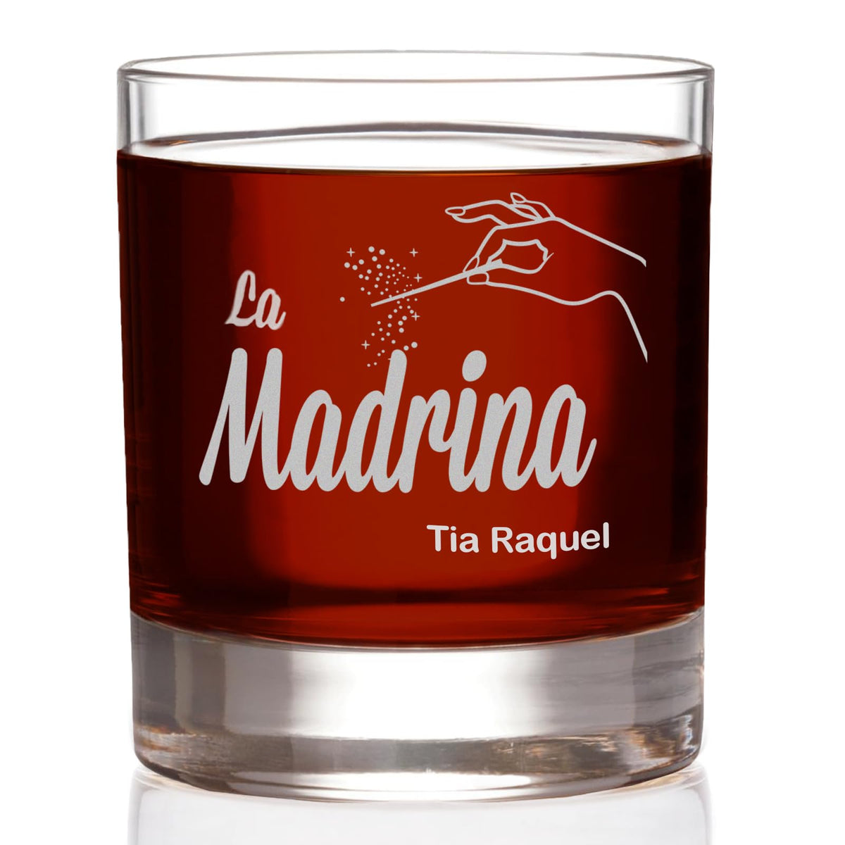 La Madrina Etched Rocks Whiskey Glass - w/Your Personalized Text - Officially Licensed, Premium Quality, Handcrafted Glassware, 11oz. - Perfect Collectible Gift for Movie Lovers & Birthdays