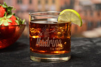Load image into Gallery viewer, La Madrina Etched Rocks Whiskey Glass w/Your Personalized Text 11oz.
