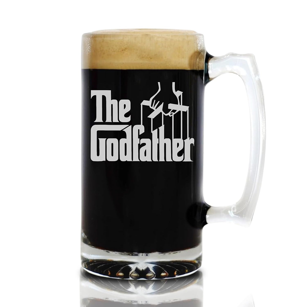 The Godfather Etched Beer Mug - Officially Licensed, Premium Quality, Handcrafted Glassware, 25 oz. Stein - Perfect Collectible Gift for Movie Enthusiasts, Birthdays, & Special Occasions