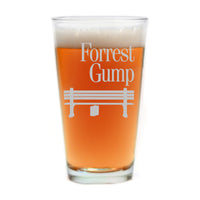 Load image into Gallery viewer, Forrest Gump Etched Pint Glass, 16 oz Beer Glass | Premium Quality, Handcrafted Glassware
