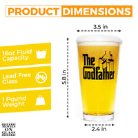 Load image into Gallery viewer, The Godfather Printed Pint Beer Glass 16oz.
