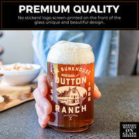 Load image into Gallery viewer, YELLOWSTONE BUNKHOUSE Screen printed Beer Can Glass
