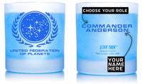 Load image into Gallery viewer, STAR TREK Personalized United Federation of Planets Etched Rocks Glass, 11 oz.
