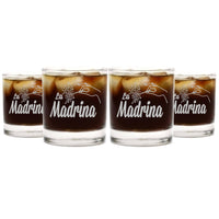 Load image into Gallery viewer, La Madrina Etched Whiskey Glass | Set of 4 Etched Rocks Glass 11 oz.
