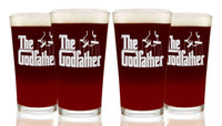Load image into Gallery viewer, The Godfather Etched Pint Beer Glass 16oz. Set of 4
