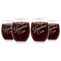Load image into Gallery viewer, Best Grandma Ever Etched Stemless Wine Glass 15 oz.
