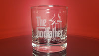 Load image into Gallery viewer, The Godfather Don Etched Rocks Whiskey Glass w/Your Personalized Text 11oz.
