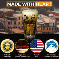 Load image into Gallery viewer, The Godfather Printed Pint Beer Glass 16oz. Set of 4
