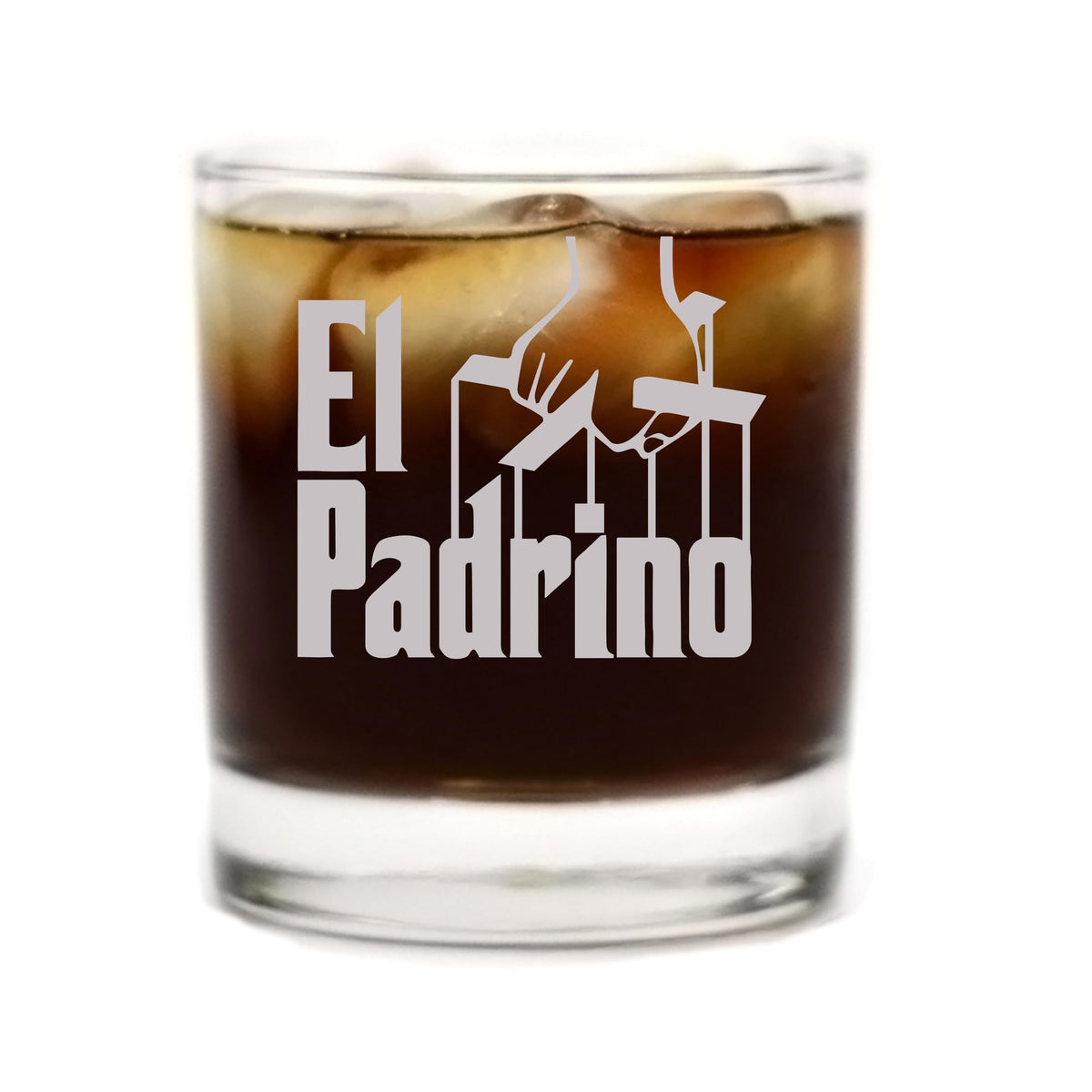 El Padrino Etched Rocks Whiskey Glass - Officially Licensed, Premium Quality, Handcrafted Glassware, 11oz. - Perfect Collectible Gift for Movie Lovers, Birthdays, & Special Events