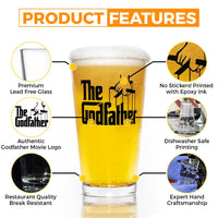 Load image into Gallery viewer, The Godfather Printed Pint Beer Glass 16oz.
