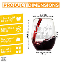 Load image into Gallery viewer, The Godfather Etched Stemless Wine Glass 15oz. Set of 4
