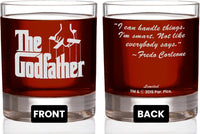 Load image into Gallery viewer, The Godfather Movie Rocks Glass With Quote,&quot;I can handle things. I&#39;m smart. Not like everybody says&quot; ~ Fredo Officially Licensed

