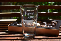Load image into Gallery viewer, Forrest Gump Etched Pint Glass, 16 oz Beer Glass | Premium Quality, Handcrafted Glassware
