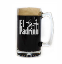 Load image into Gallery viewer, El Padrino Etched Beer Mug 25oz. Stein
