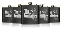 Load image into Gallery viewer, The Godfather Etched Stainless Steel Wedding Flask w/Your Personalized Text 6 oz.
