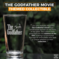 Load image into Gallery viewer, The Godfather Etched Pint Beer Glass 16oz. Set of 4
