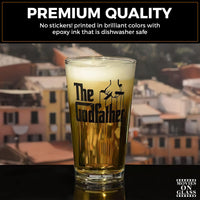Load image into Gallery viewer, The Godfather Printed Pint Beer Glass 16oz. Set of 4
