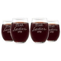 Load image into Gallery viewer, Etched Pink Ladies from Grease Engraved Stemless Wine Glass
