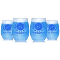 Load image into Gallery viewer, STAR TREK United Federation of Planets Etched Stemless Wine Glass, 15oz.
