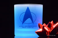 Load image into Gallery viewer, STAR TREK The Next Generation Command Badge Etched Rocks Whiskey Glass, 11oz Set of 4
