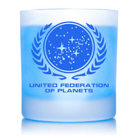 Load image into Gallery viewer, STAR TREK United Federation of Planets Etched Rocks Glass, 11 oz.

