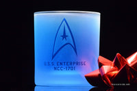 Load image into Gallery viewer, STAR TREK The Original Series Command Badge Etched Rocks Whiskey Glass, 11oz Set of 4

