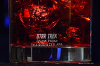 Load image into Gallery viewer, STAR TREK Property of Discovery Etched Rocks Whiskey Glass, 11oz. Set of 4
