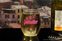Load image into Gallery viewer, The Godmother Printed Stemless Wine Glass 15 oz.
