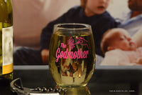 Load image into Gallery viewer, The Godmother Printed Stemless Wine Glass 15 oz.
