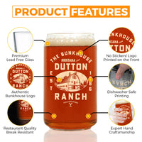 Load image into Gallery viewer, YELLOWSTONE BUNKHOUSE Screen printed Beer Can Glass
