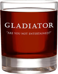 Load image into Gallery viewer, GLADIATOR Etched Rocks Glass 11 oz. Premium Quality Handcrafted Glassware
