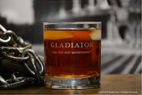 Load image into Gallery viewer, GLADIATOR Etched Rocks Glass 11 oz. Premium Quality Handcrafted Glassware
