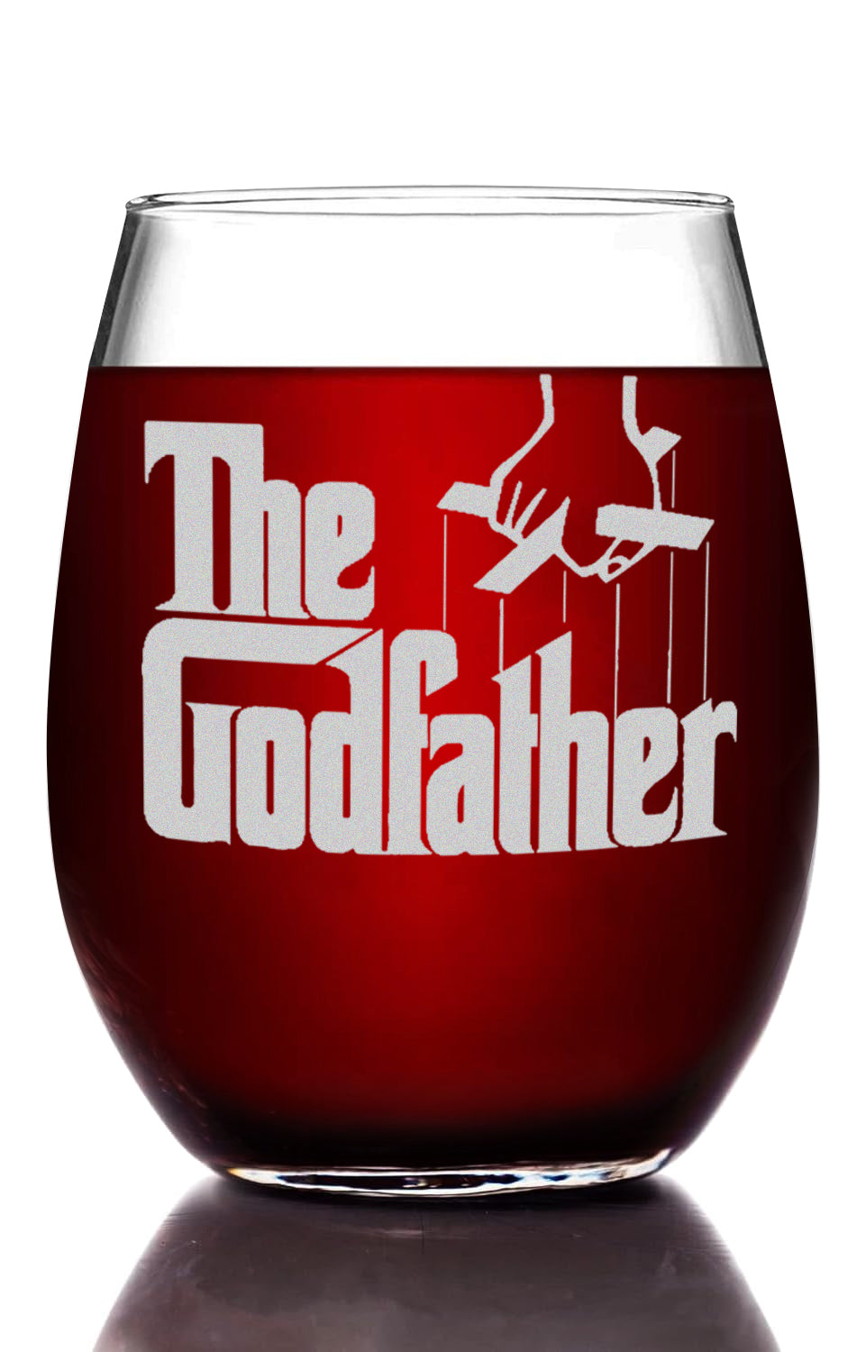 The Godfather Etched Stemless Wine Glass 15oz.