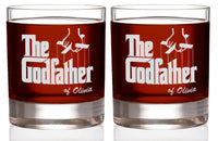 Load image into Gallery viewer, The Godfather Etched Rocks Whiskey Glass w/Your Personalized Text 11oz. Set of 2
