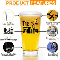 Load image into Gallery viewer, The Godfather &amp; Godmother Printed Pint &amp; Stemless Wine Glass Set
