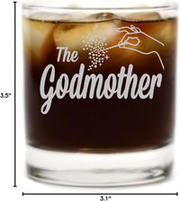 Load image into Gallery viewer, The Godmother Etched Rocks Whiskey Glass 11 oz.
